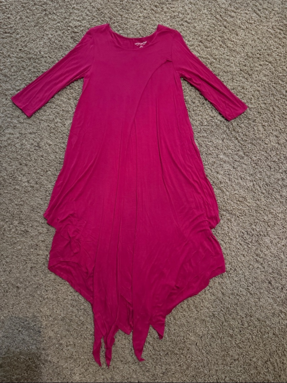 Soft Surroundings Fuchsia Asymmetrical Hem Dress